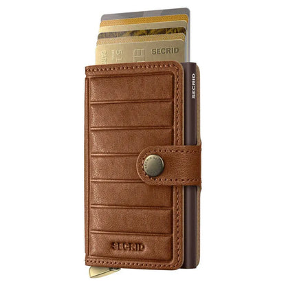 Secrid Premium Miniwallet Embossed Leather Cognac
