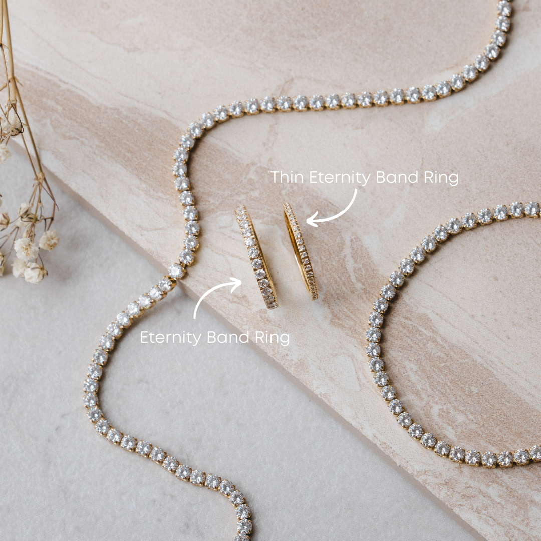 D. Louise - Eternity Band Ring: Gold / US 6 / UK L / EU 51