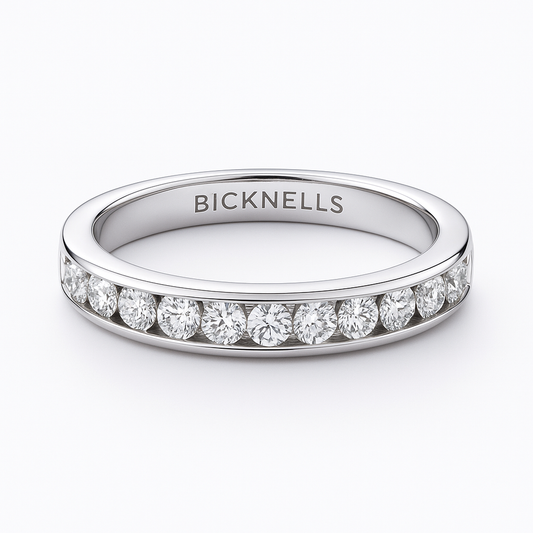 Platinum 1.00ct Round Brilliant Channel Set Eternity Ring