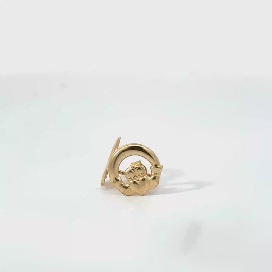 9k Yellow Gold Claddagh Stud Earrings