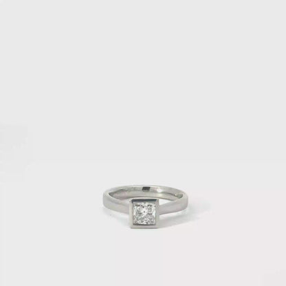 Platinum 0.61ct Princess Cut Lab Diamond Solitaire Engagement Ring