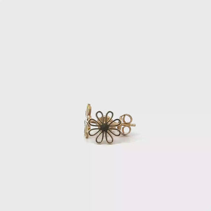 9k Yellow Gold Floral Stud Earrings