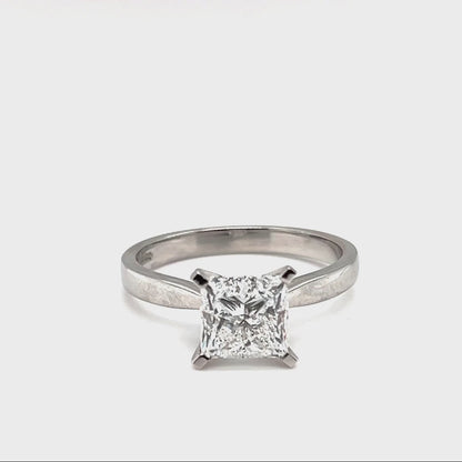 Platinum 2.00ct Princess Cut Engagement Ring
