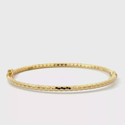 9k Yellow Gold Diamond Cut Bangle