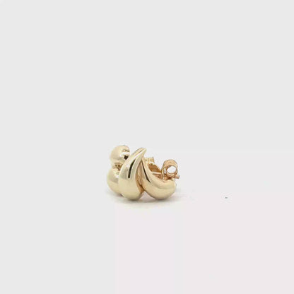 9k Yellow Gold Double Droplet Stud Earrings