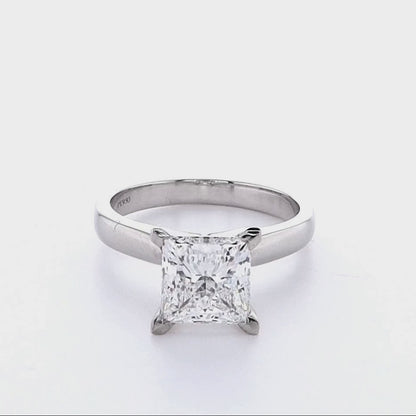 Platinum 2.06ct Princess Cut Lab Grown Diamond Ring
