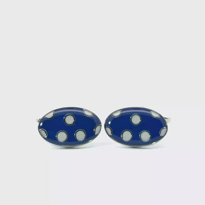 Blue & White Spots Cufflinks