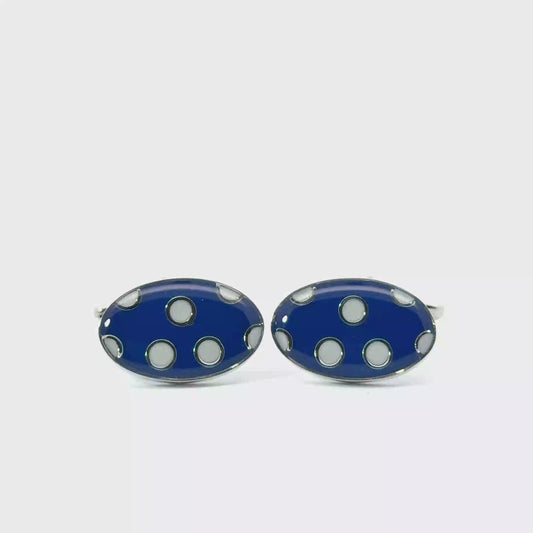 Blue & White Spots Cufflinks