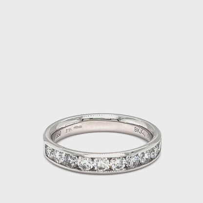 Platinum 0.75ct Round Brilliant Channel Set Eternity Ring