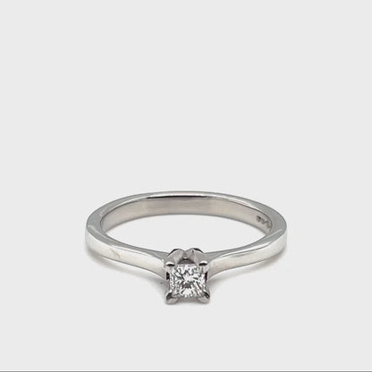 Platinum 0.18ct Princess Cut Engagement Ring