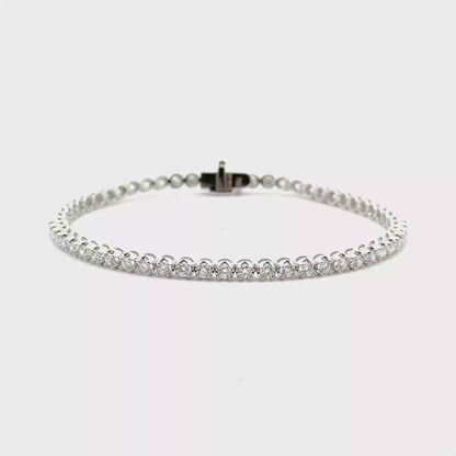 18k White Gold 2.24cttw Round Brilliant Cut Lab Diamond Tennis Bracelet