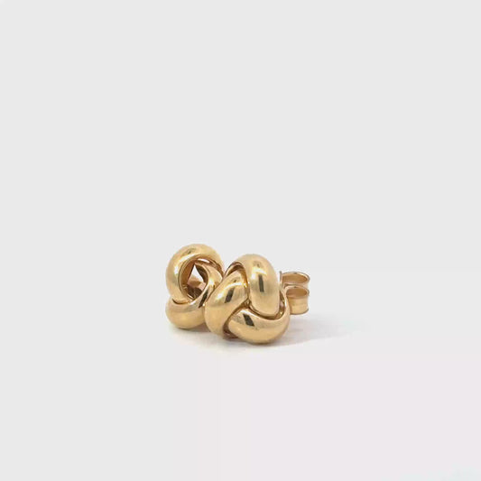 9k Yellow Gold Knot Stud Earrings