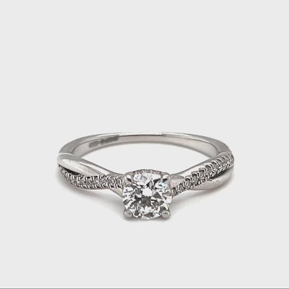 Platinum 0.50ct Round Brilliant Engagement Ring
