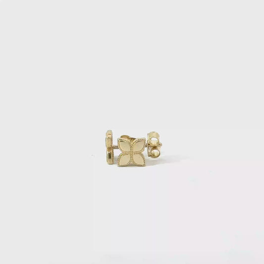 9k Yellow Gold Petal Stud Earrings