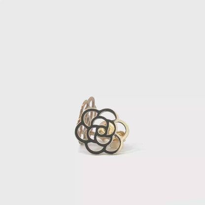 9k Yellow Gold Flower Cut Out Stud Earrings