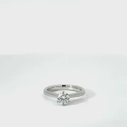 Platinum 0.70ct Round Brilliant Cut Lab Diamond Solitaire Engagement Ring