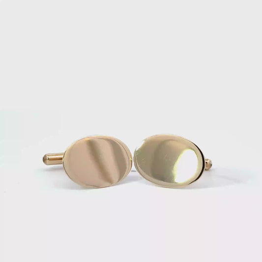 9k Yellow Gold Oval Cufflinks