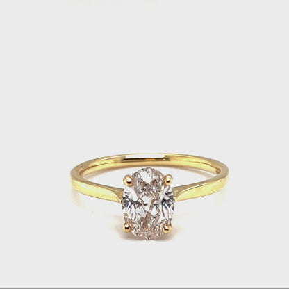 18k Yellow Gold 1.20ct Oval Cut Engagement Ring