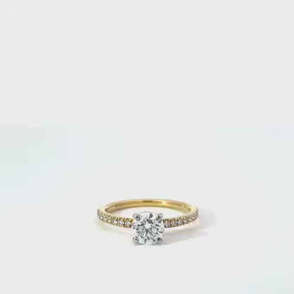 18k Yellow Gold 0.98cttw Round Brilliant Cut Lab Diamond Solitaire Engagement Ring