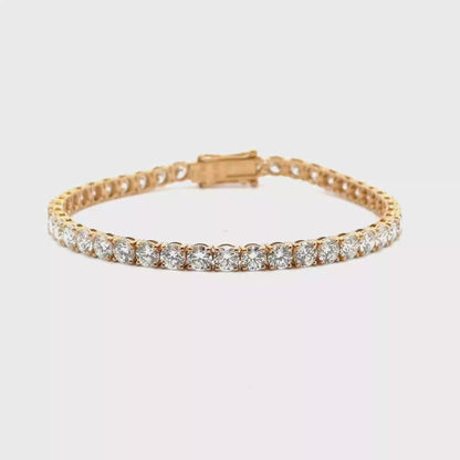 9k Yellow Gold 10.01cttw Round Brilliant Cut Lab Diamond Tennis Bracelet