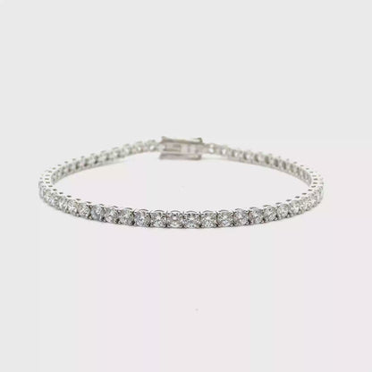 9k White Gold 6.04cttw Round Brilliant Cut Lab Diamond Tennis Bracelet