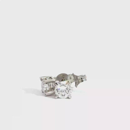 18k White Gold 1.09cttw Round Brilliant Cut Lab Diamond Stud Earrings