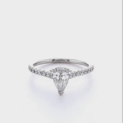 Platinum 0.51ct Pear Cut Engagement Ring