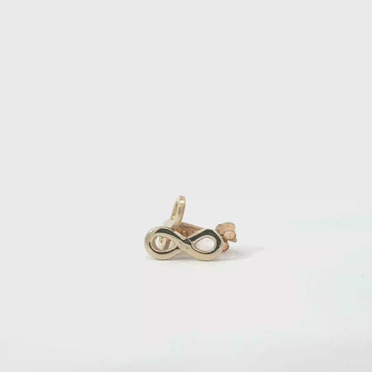 9k Yellow Gold Infinity Stud Earrings
