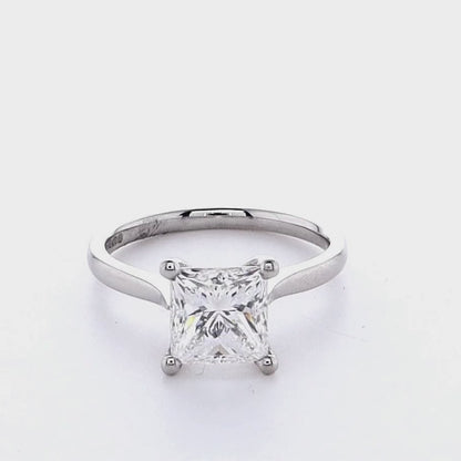Platinum 1.84ct Princess Cut Engagement Ring