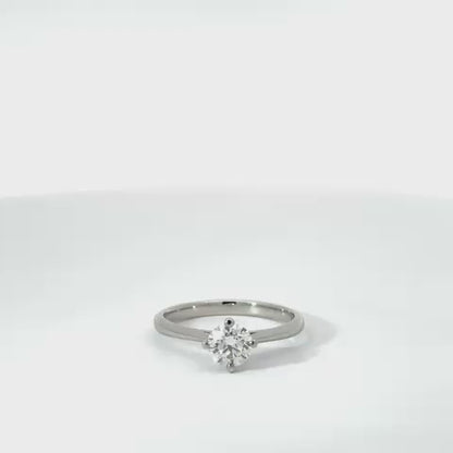 Platinum 0.71ct Round Brilliant Cut Lab Diamond Solitaire Engagement Ring