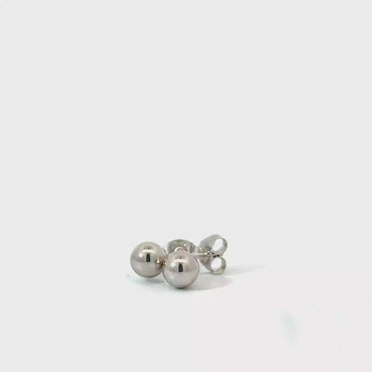 9k White Gold 5mm Ball Stud Earrings